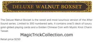 After Sound Deluxe Walnut Boxset Collectible Playing Cards & Coin